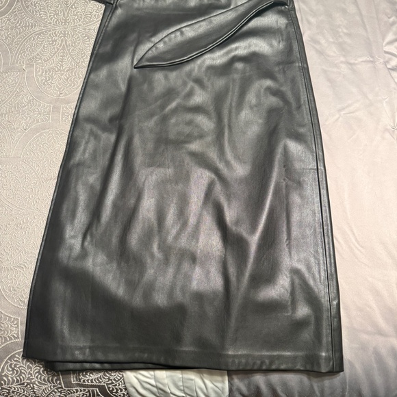 Faux Leather Wrap Skirt - Picture 3 of 4